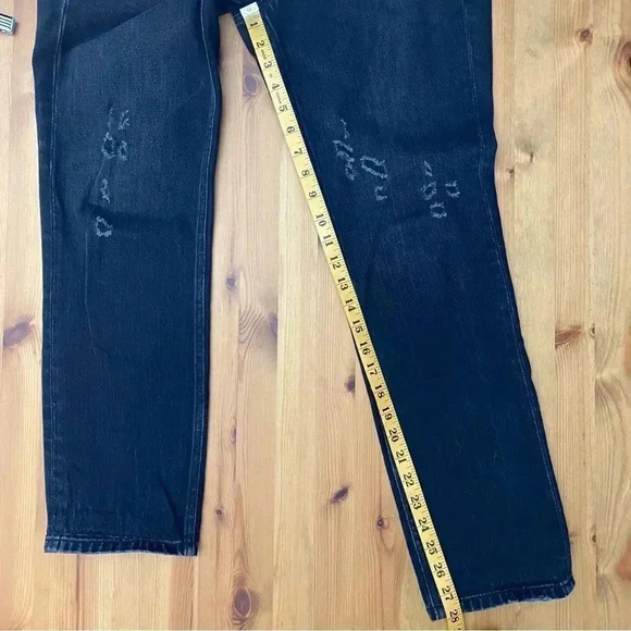 Vince Vintage Straight Jeans Black Wash Distressed - Picture 9 of 12
